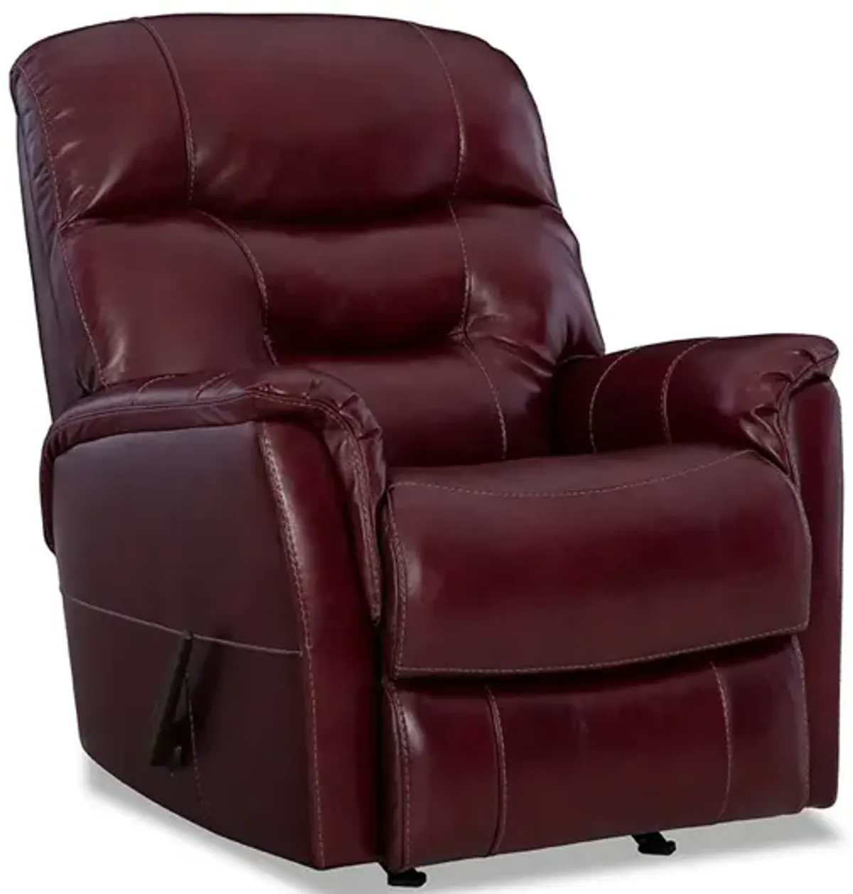 Burgundy Napoli Leather Rocker Recliner