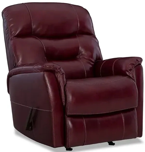 Red Napoli Leather Rocker Recliner
