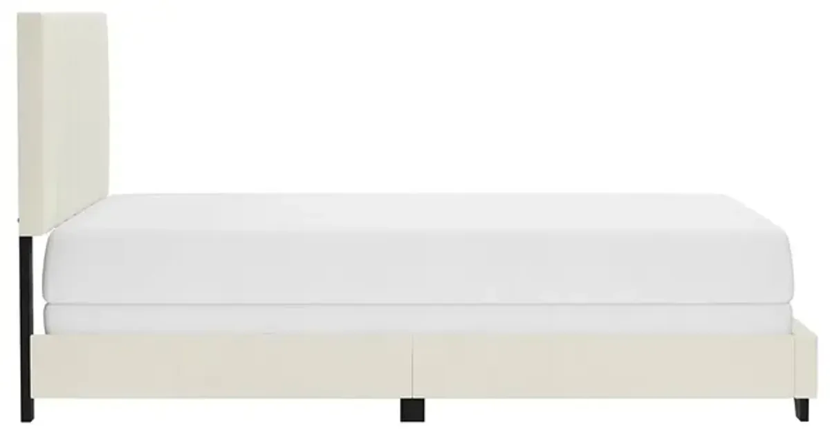 Ivory Channel Upholstered Bed - Queen