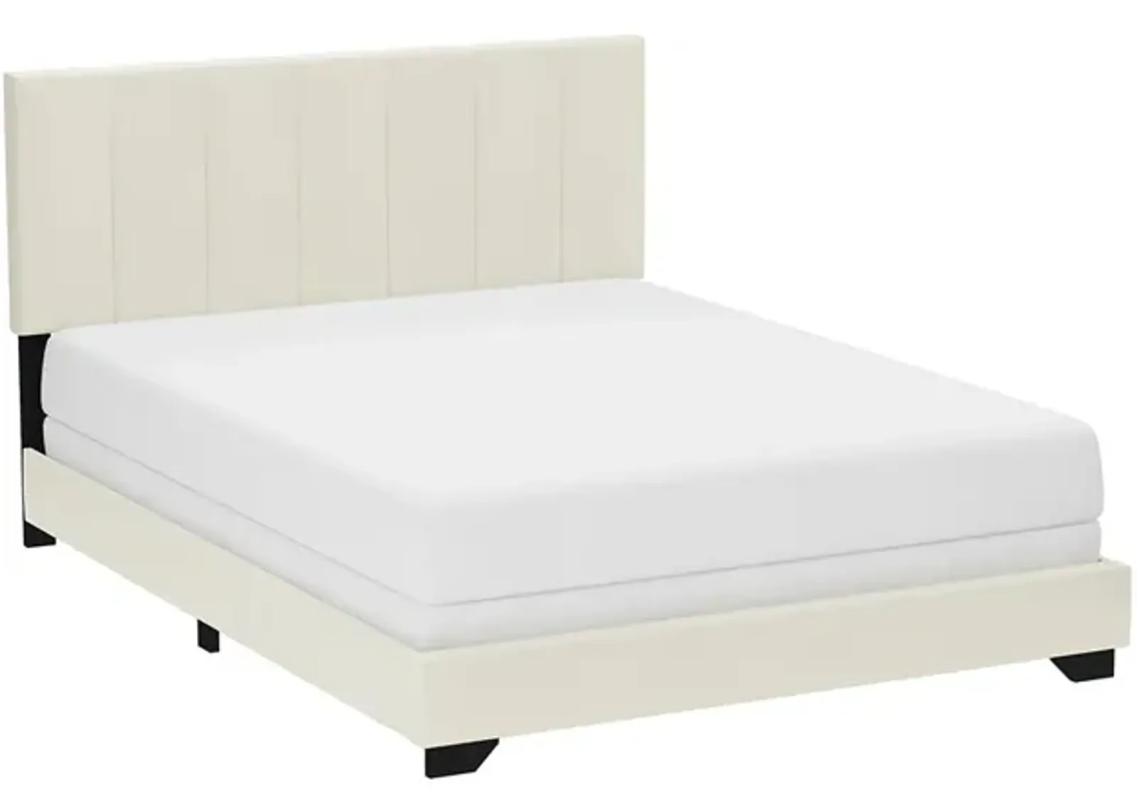 Ivory Channel Upholstered Bed - Queen