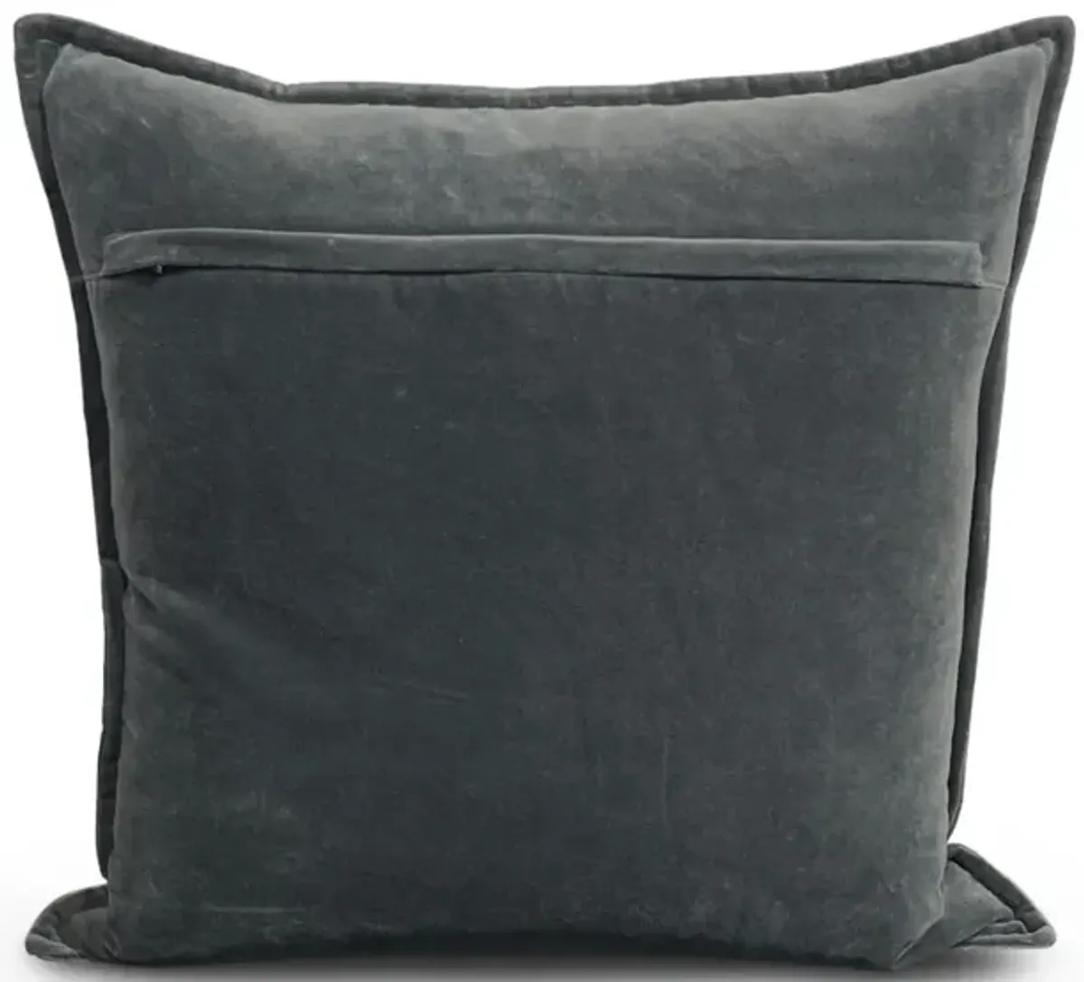 Cotton Velvet Pillow - Gray