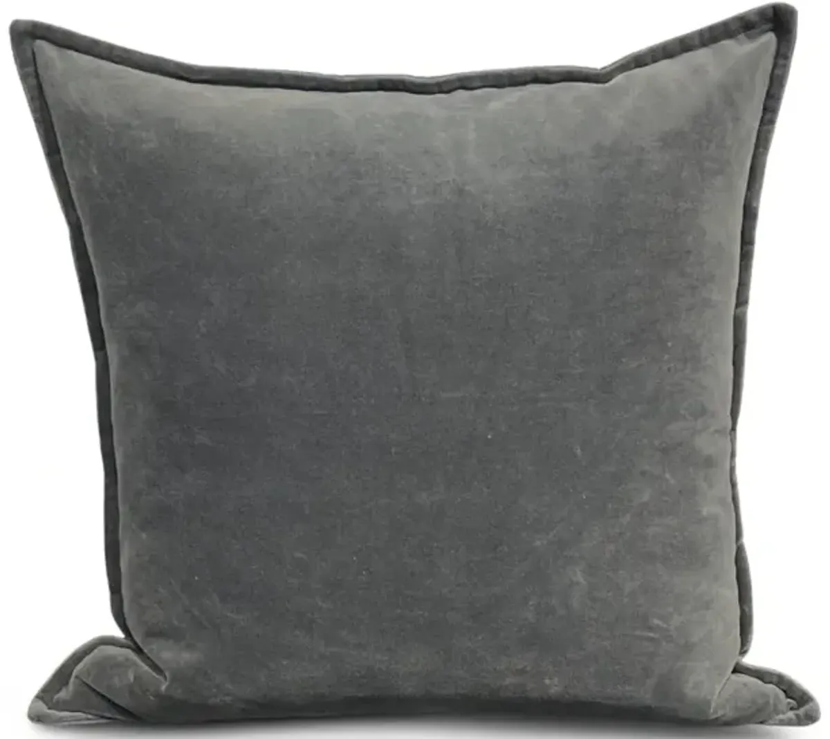 Cotton Velvet Pillow - Gray