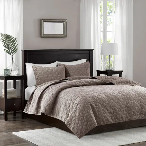 Full / Queen Harper Taupe Coverlet Set
