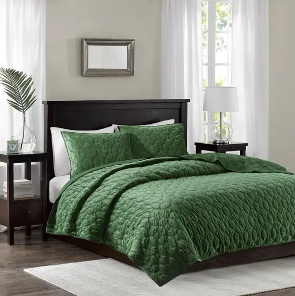 Full / Queen Harper Green Coverlet Set