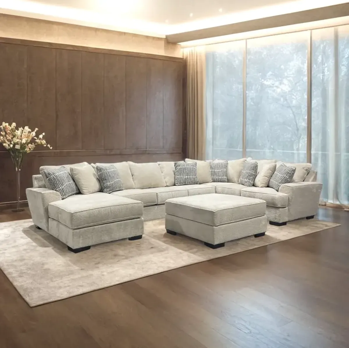 Sectional with Ottoman Serendipity Sectional with Left Chaise