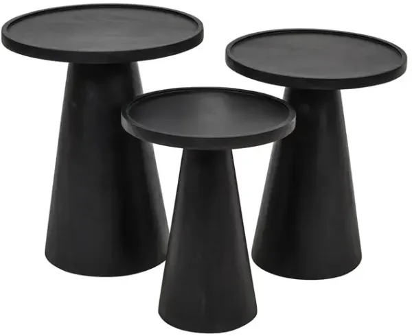 Black Knox Accent Tables (Set of 3)