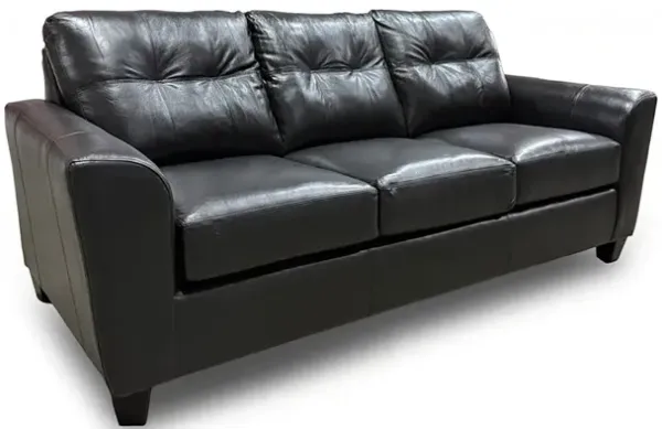 Black Denton Leather Sofa