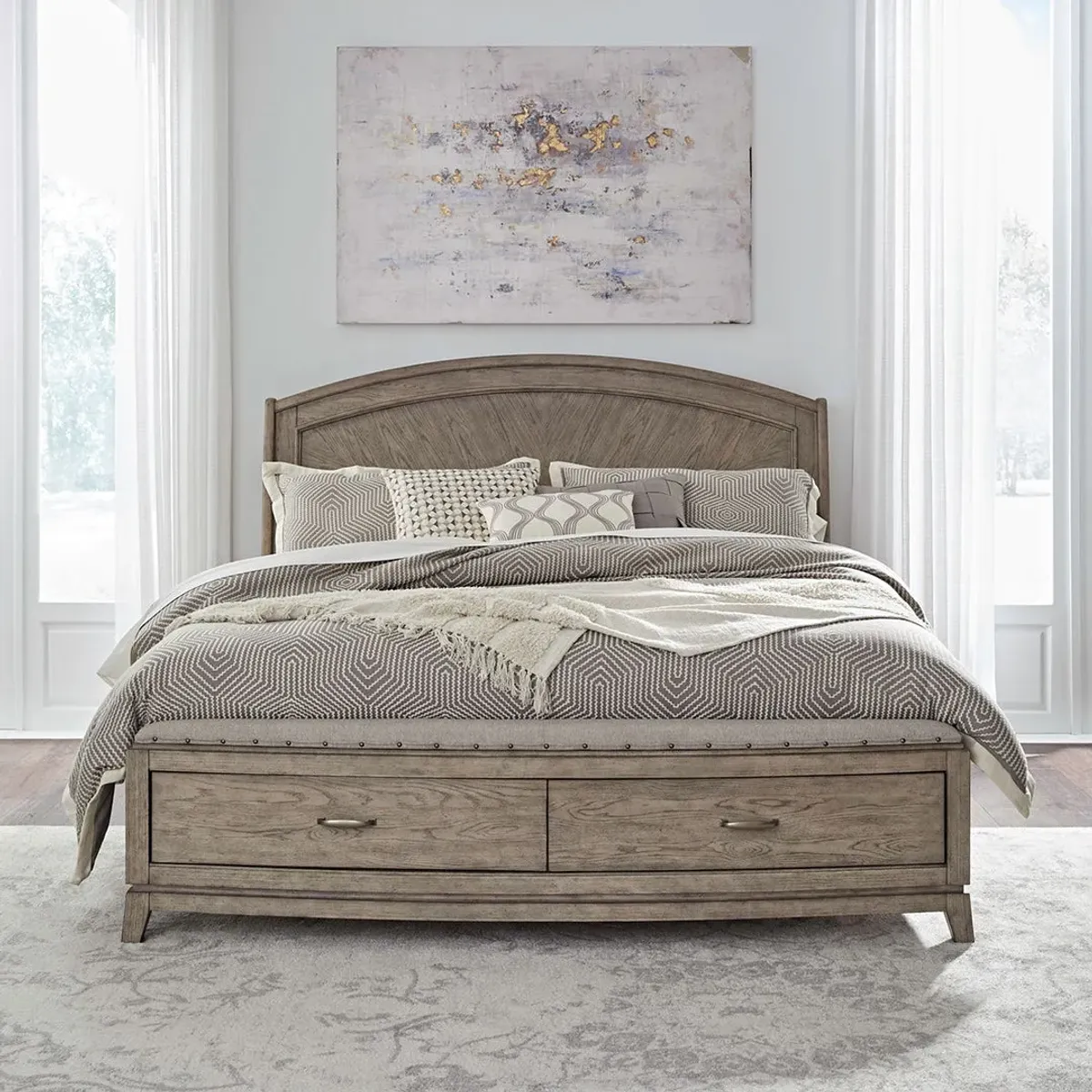 King / Beige Avalon Bed