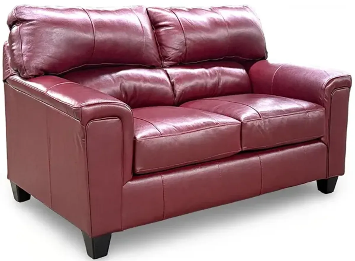 Brown Lacey Leather Loveseat