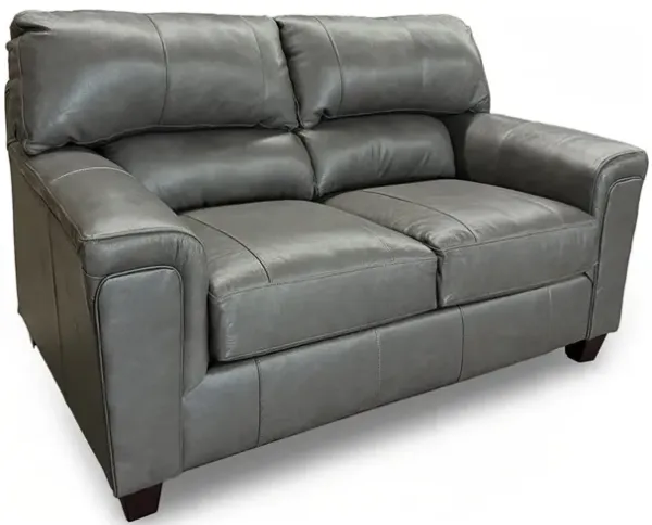 Gray Lacey Leather Loveseat