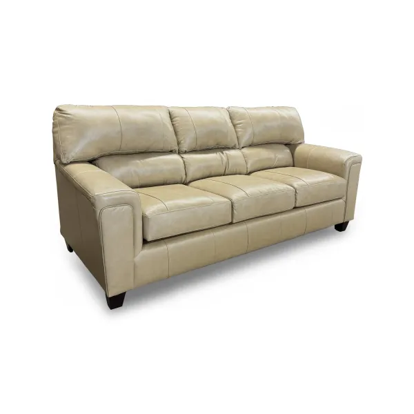 Beige Lacey Leather Sofa