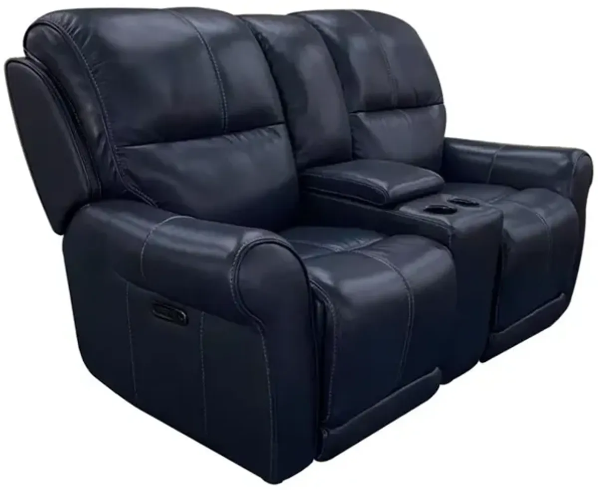 Delta Leather Zero-G Power Reclining Console Loveseat