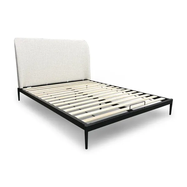 Beige / Queen Zara Upholstered Bed