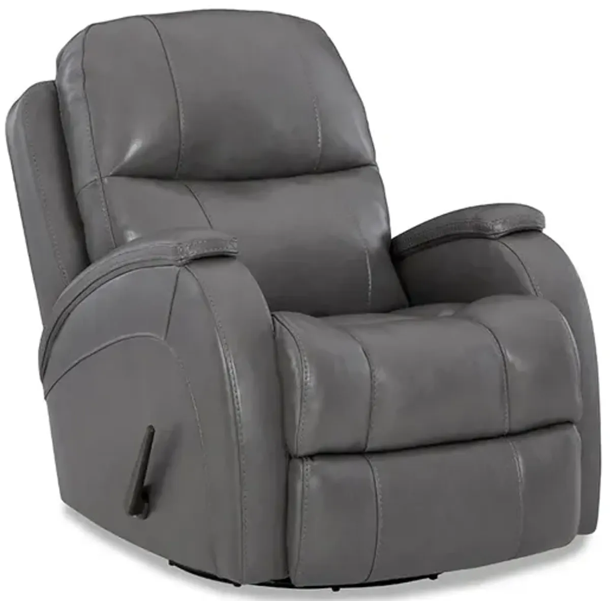 Gray Phantom Leather Swivel Glider Recliner