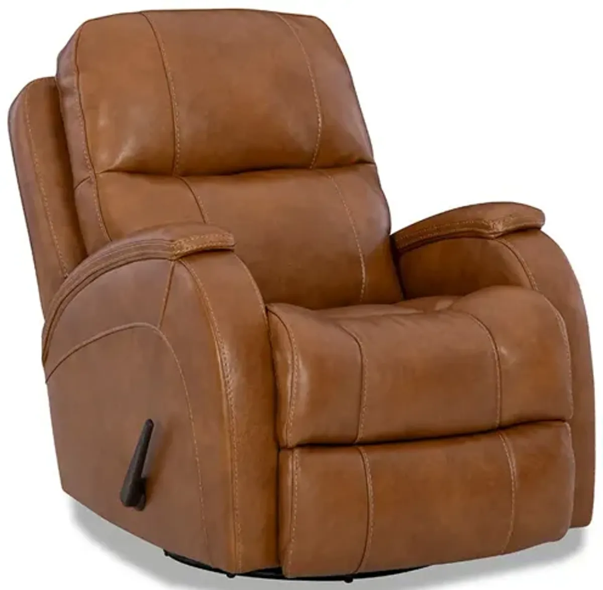 Brown Phantom Leather Swivel Glider Recliner