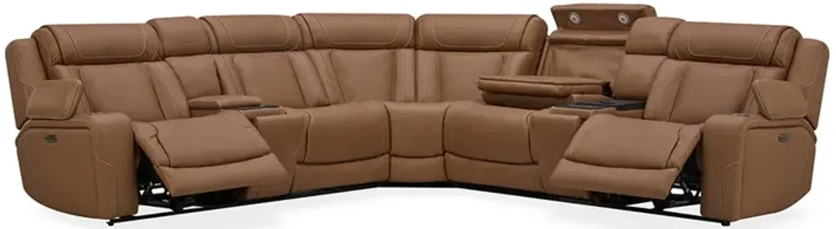 Brown First Class Power Reclining Sectional
