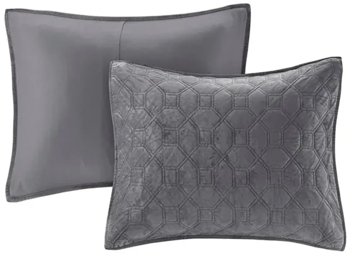 Full / Queen Harper Gray Coverlet Set