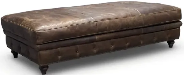 Manchester Leather Ottoman
