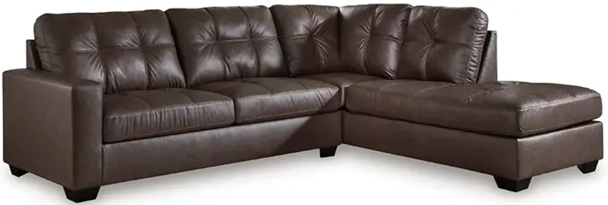 Brown Barlin Mills Sectional with Right Chaise