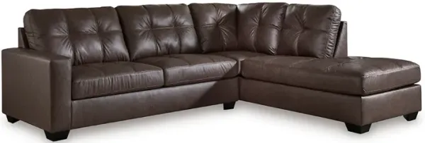 Brown Barlin Mills Right Chaise Sectional with Ottoman