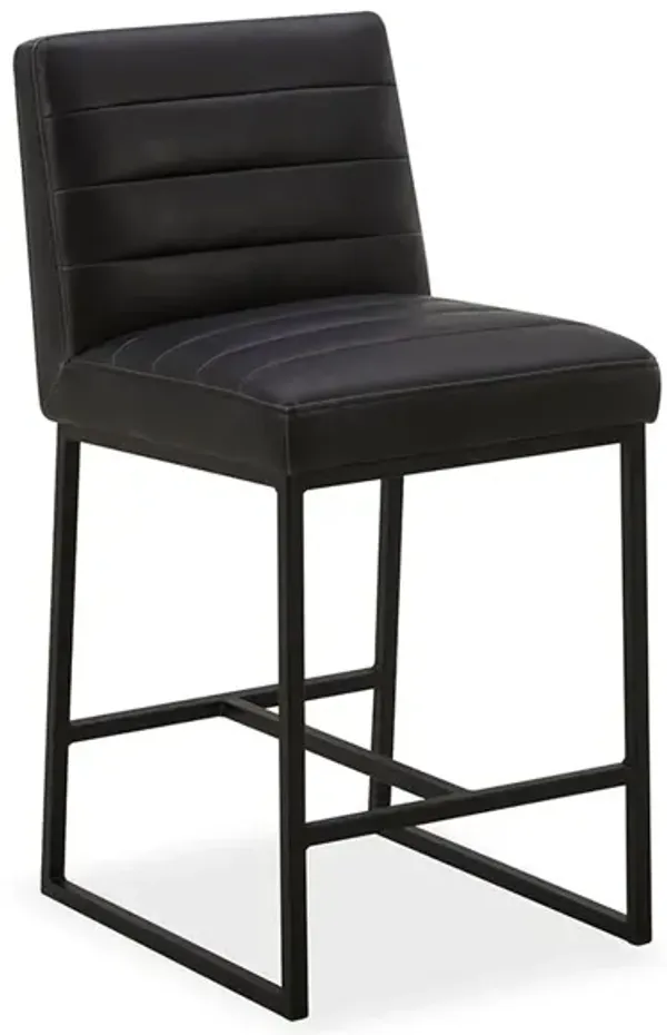 Counter Height Wax Black Stool