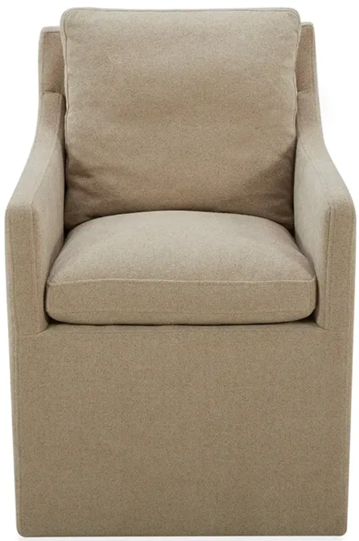 Beige Elite Upholstered Dining Arm Chair