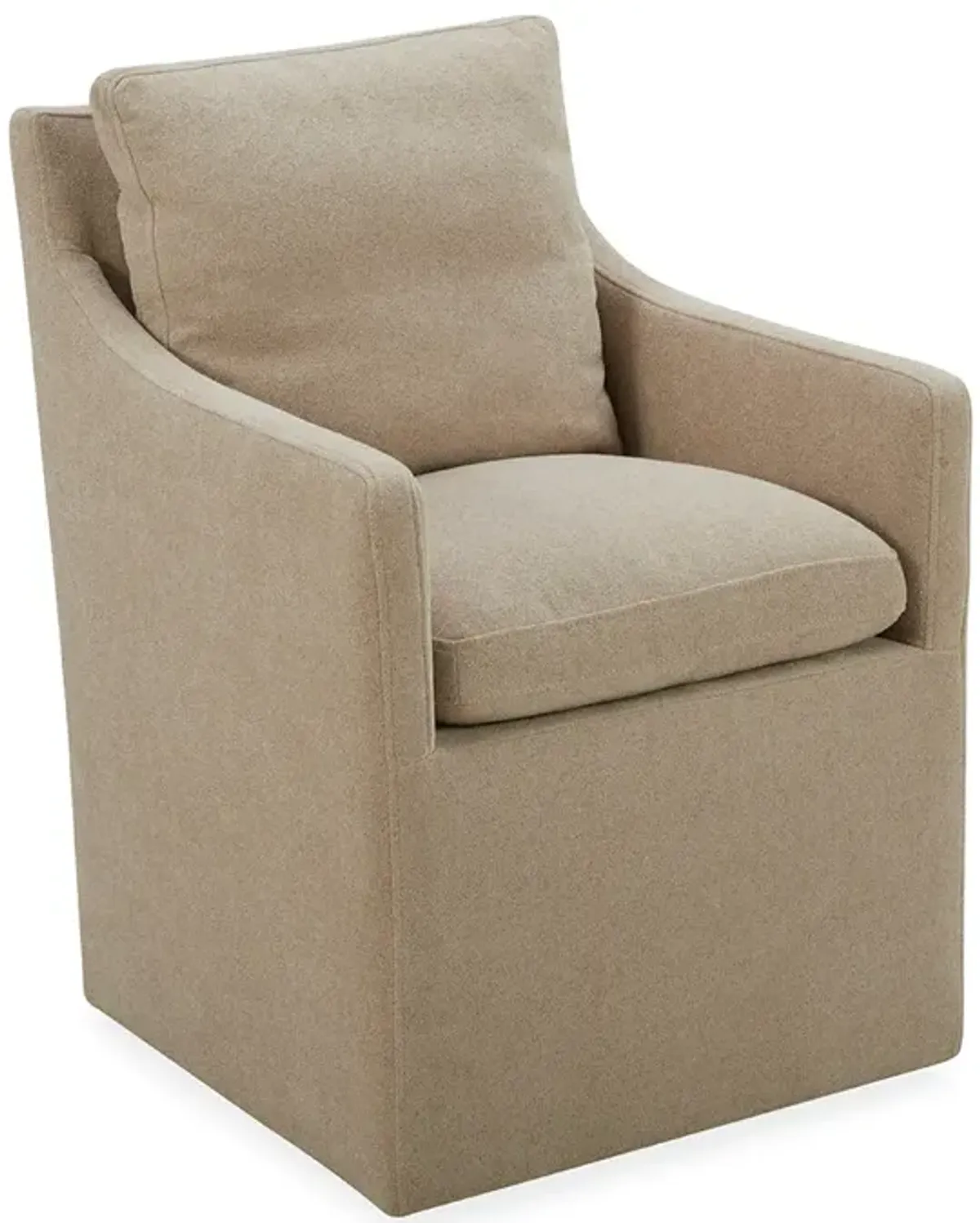 Beige Elite Upholstered Dining Arm Chair