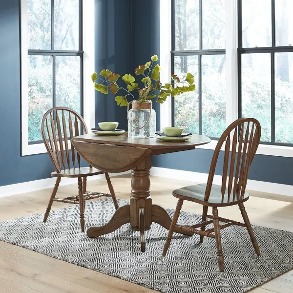 Brown Carolina Crossing Drop Leaf Dining Set (3pc)