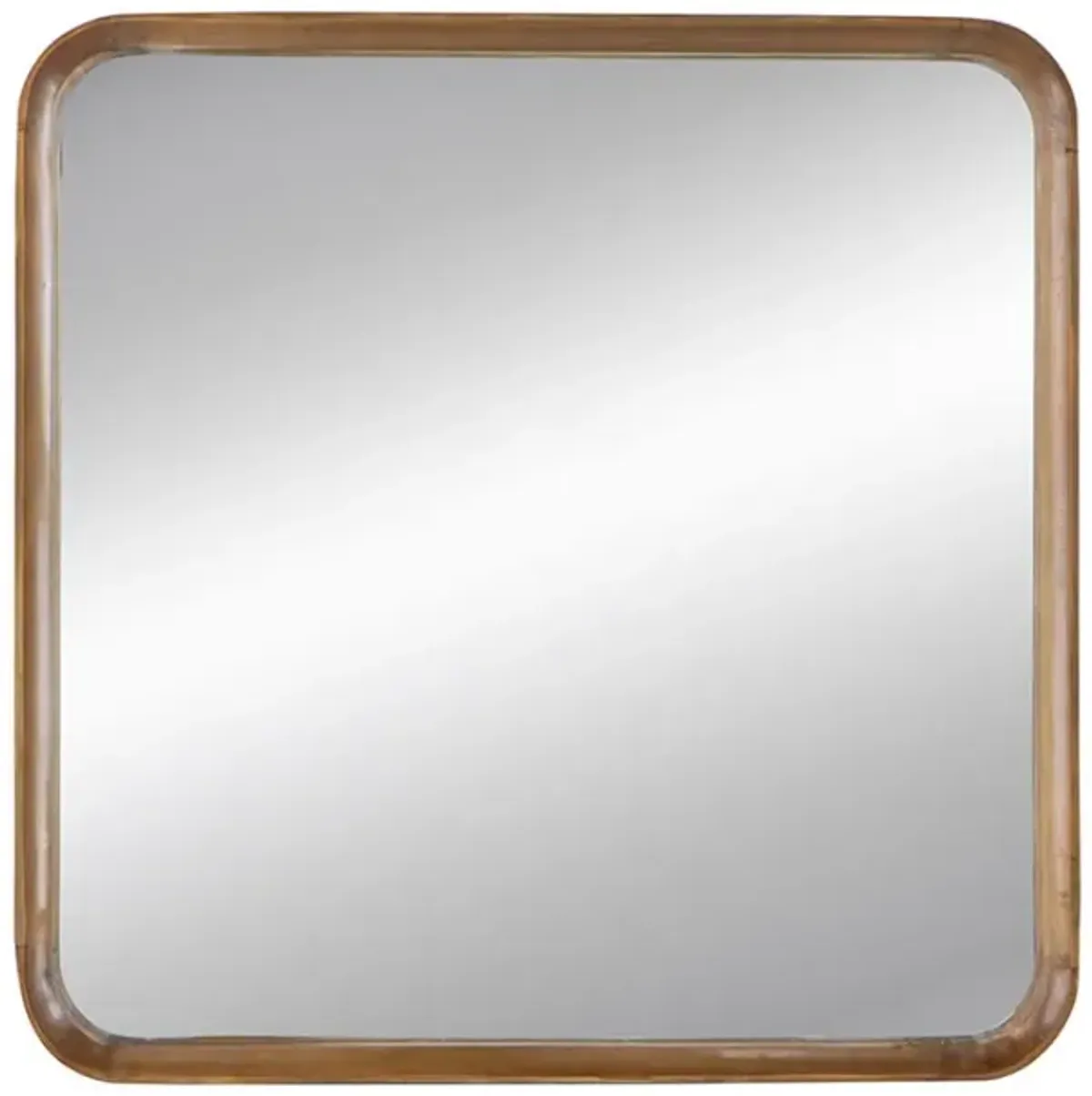 Square Wooden Accent Mirror