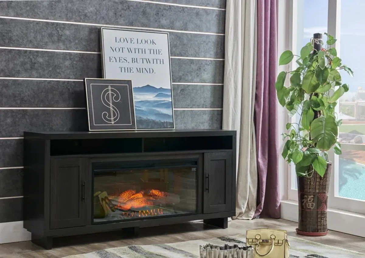 Kent Media Console with Fireplace - 64 Inch