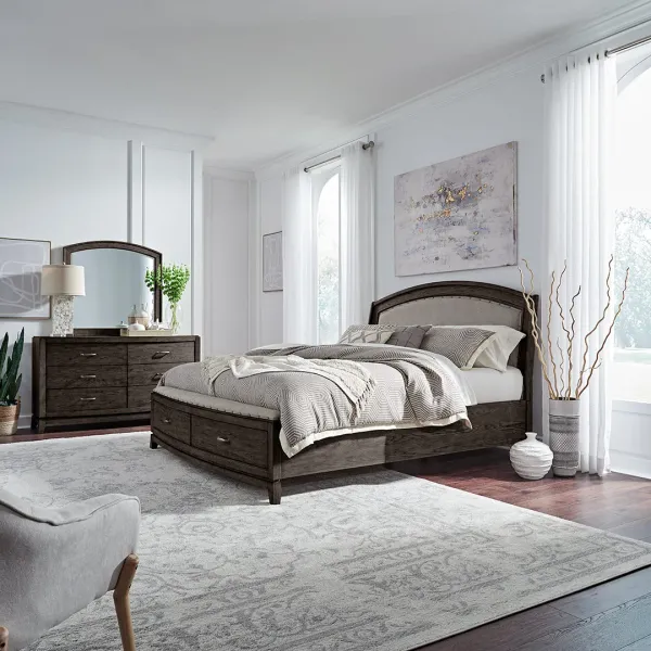 King Storage Bedroom / Brown Avalon Upholstered Bedroom Group