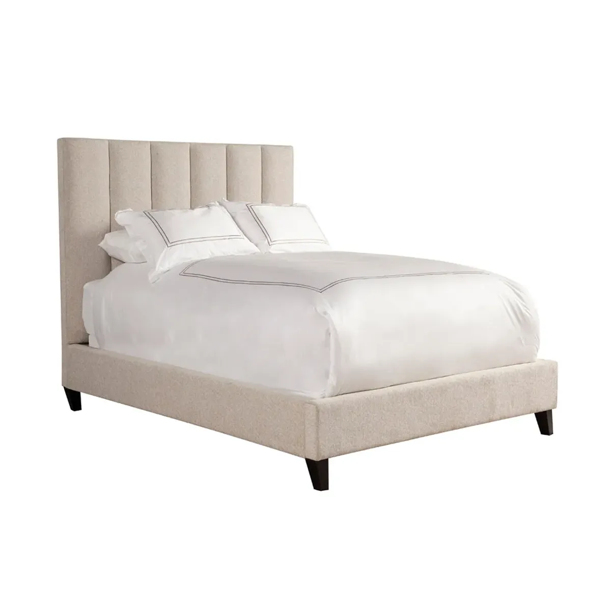 King / Beige Aiden Upholstered Bed