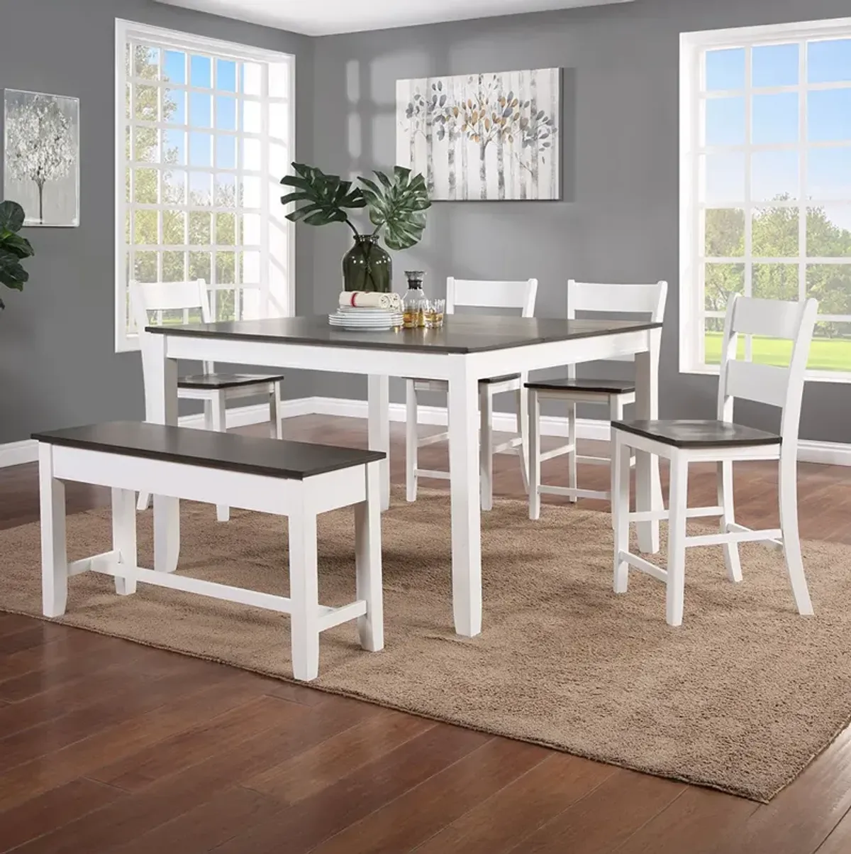 Counter Height / White Drake Dining Set (5pc)