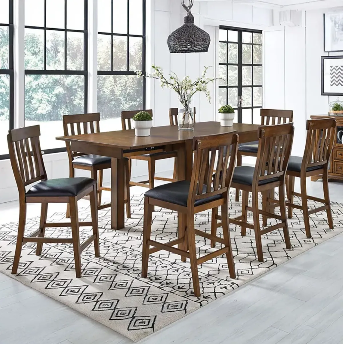 Counter Height Mariposa Dining Set (5pc) - Whiskey