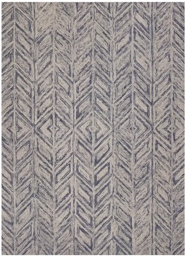 5x7 Gramercy Blue Heather Herringbone