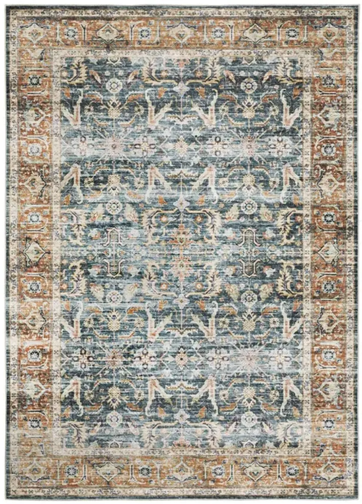 5 x 7 Charleston Blue Washable Rug