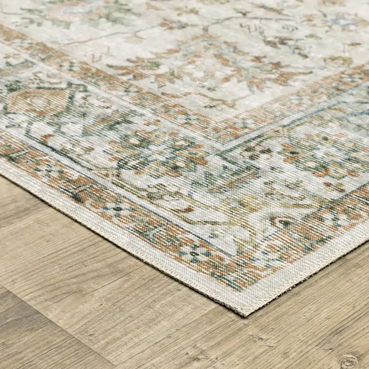 5 x 7 Charleston Ivory Washable Rug