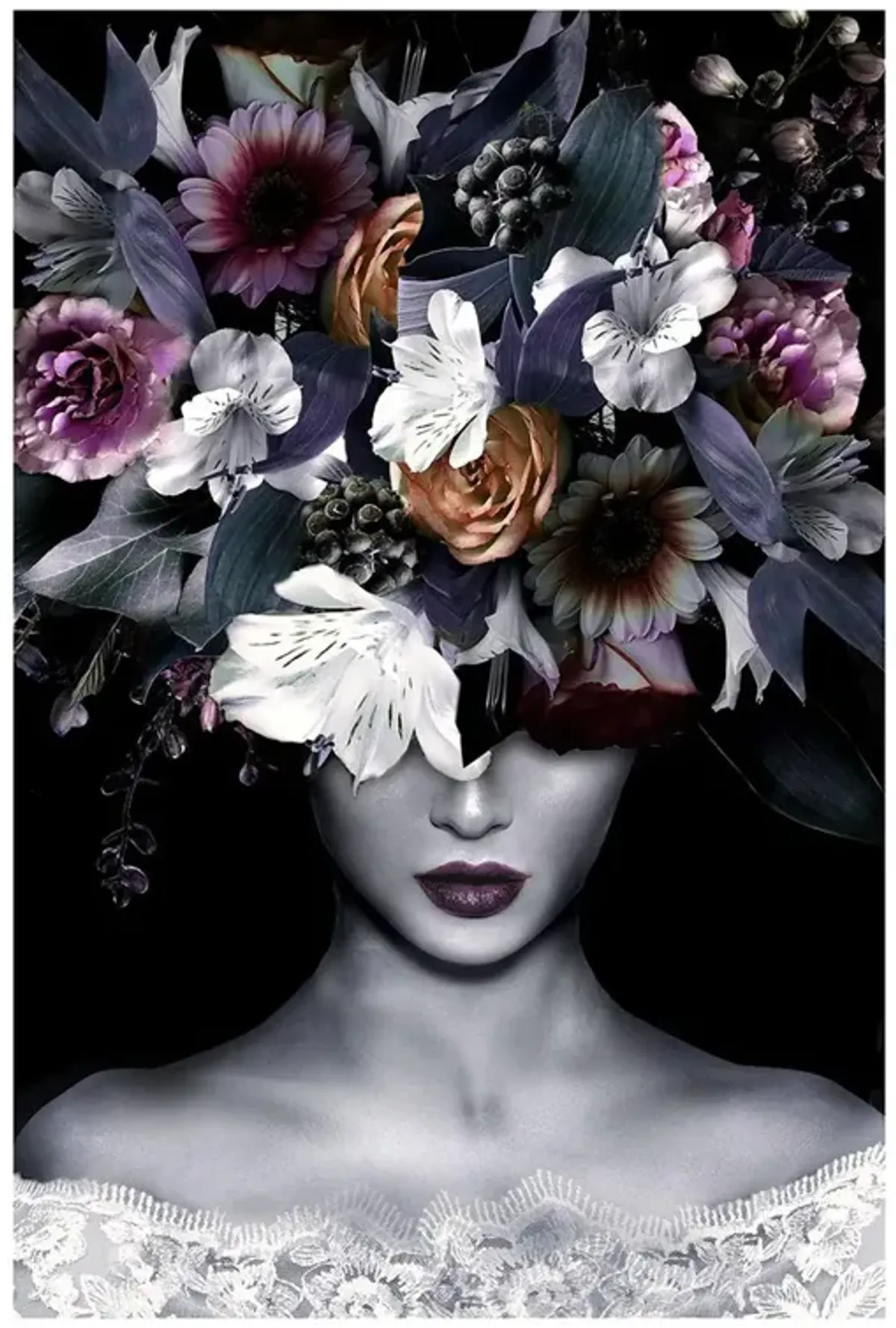 Glass Floral Lady
