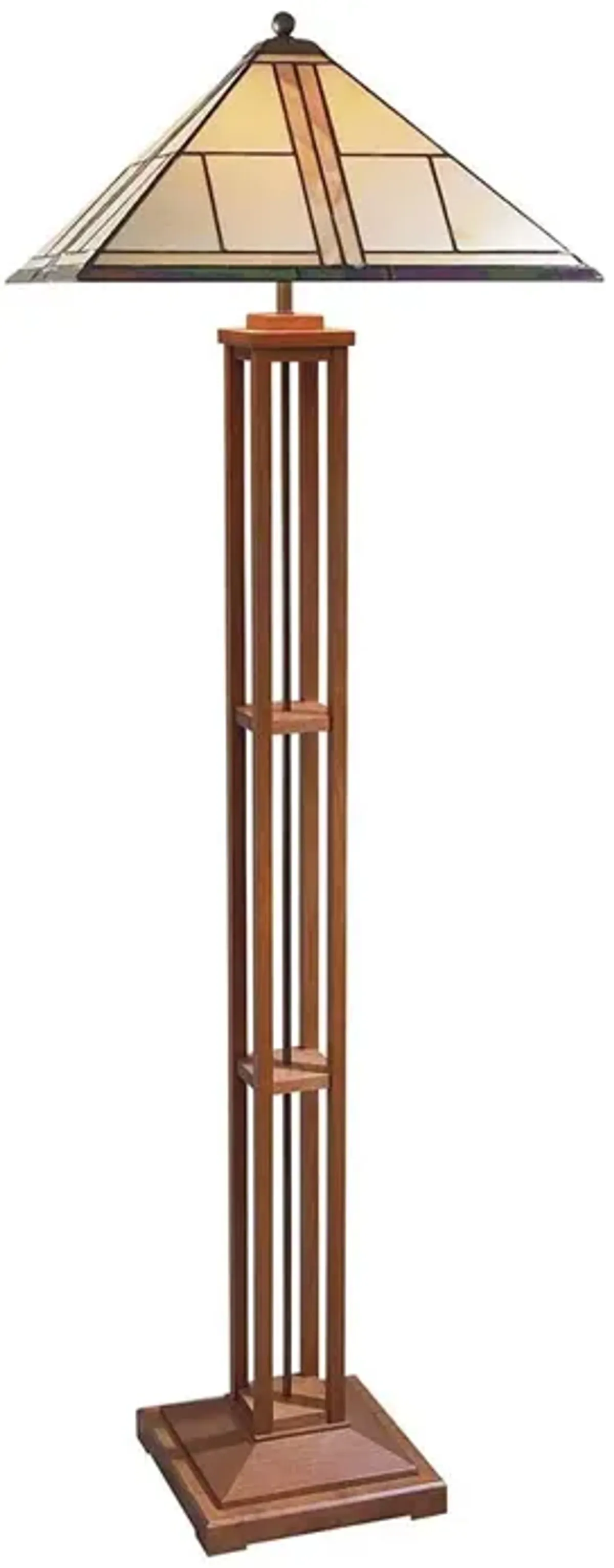 Harvey Ellis Floor Lamp with Art Glass Shade