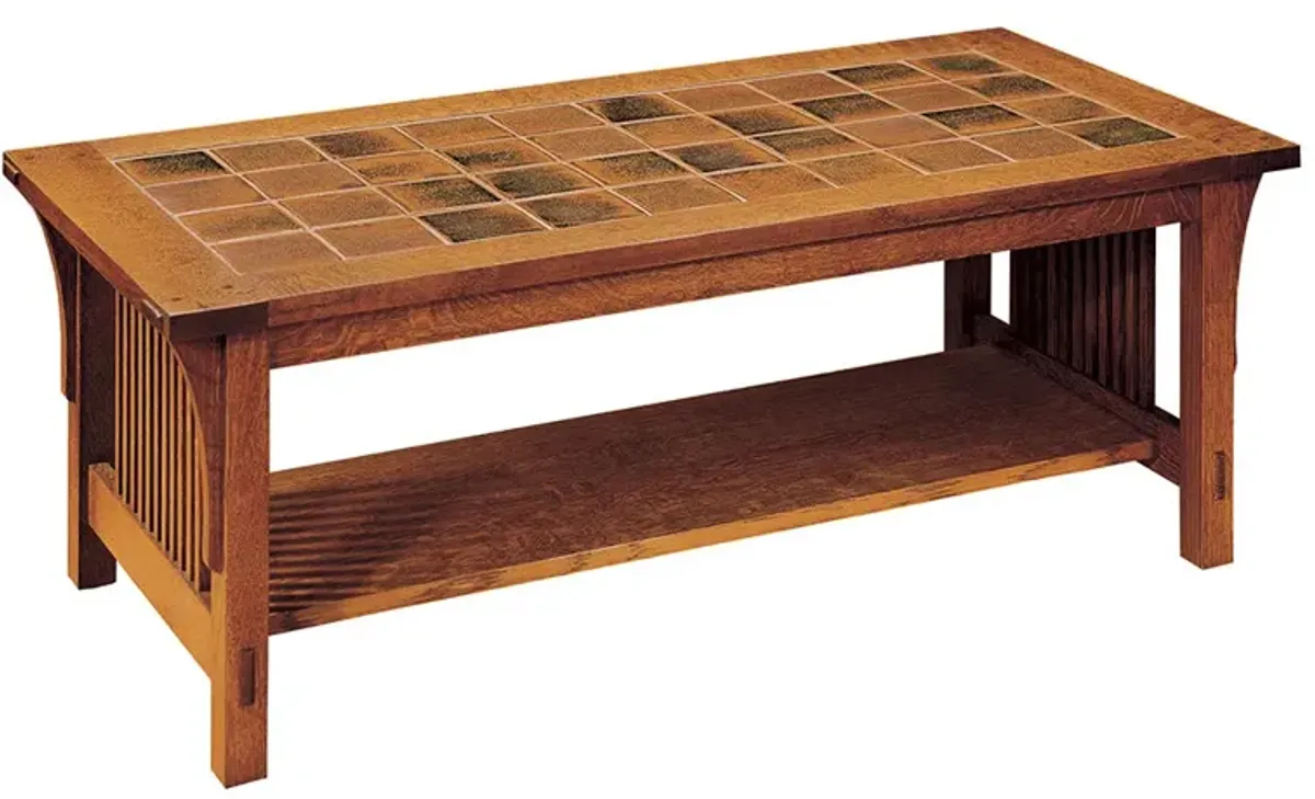 Mission Tile Top Cocktail Table