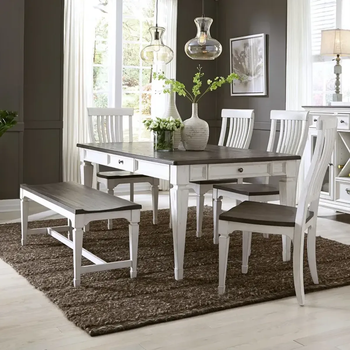 Allyson Park Dining Set with Bench
