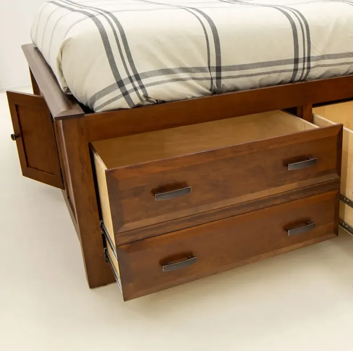 Queen Simplicity Bookcase Storage Bed