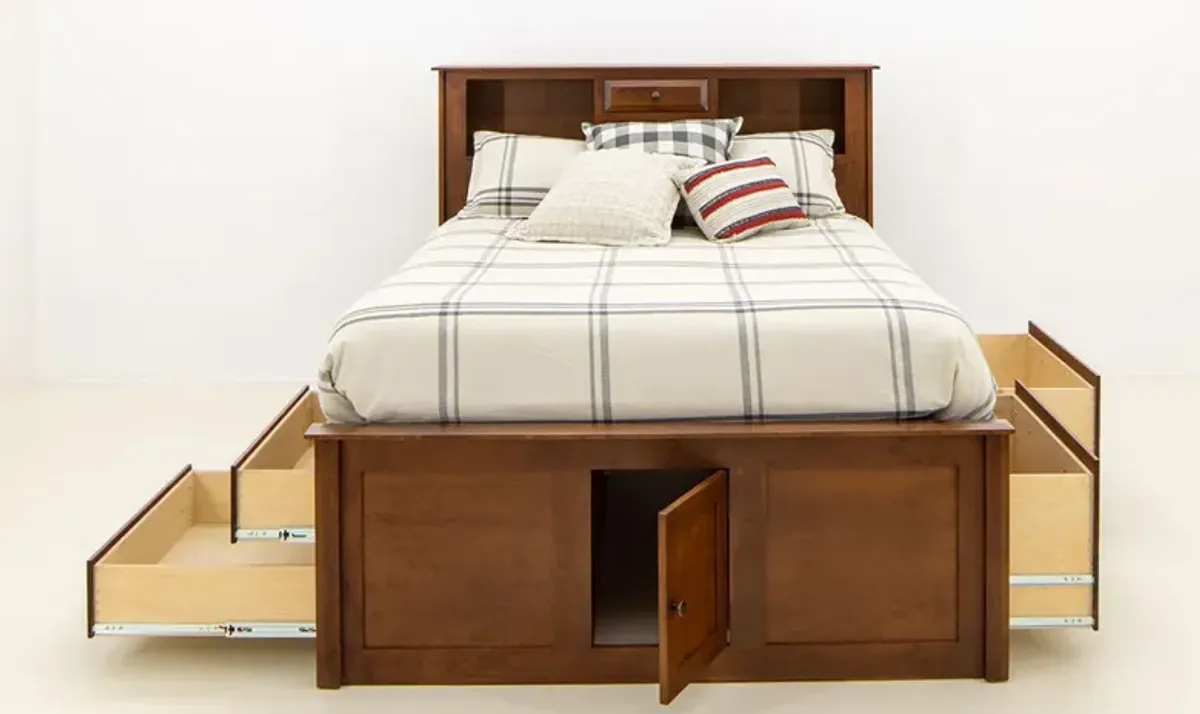 Queen Simplicity Bookcase Storage Bed