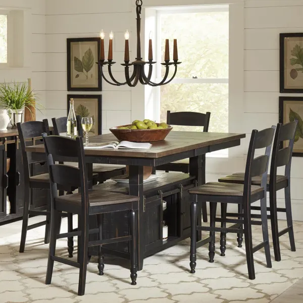 Madison County Counter Dining Set - Black