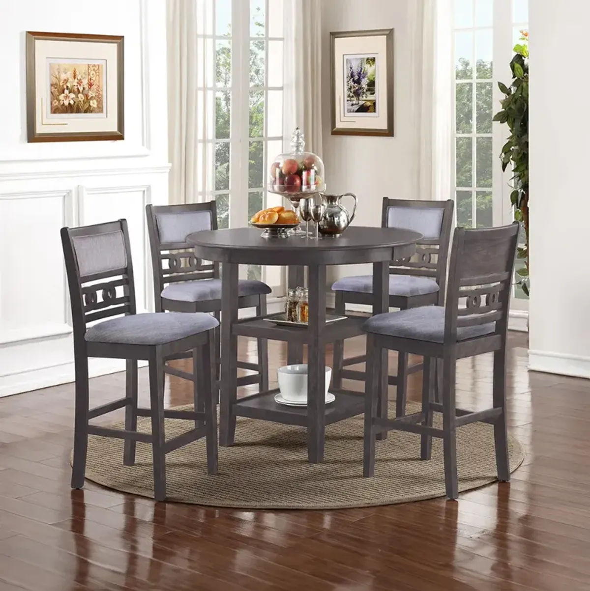 Brown Gia Round Pub Dining Set