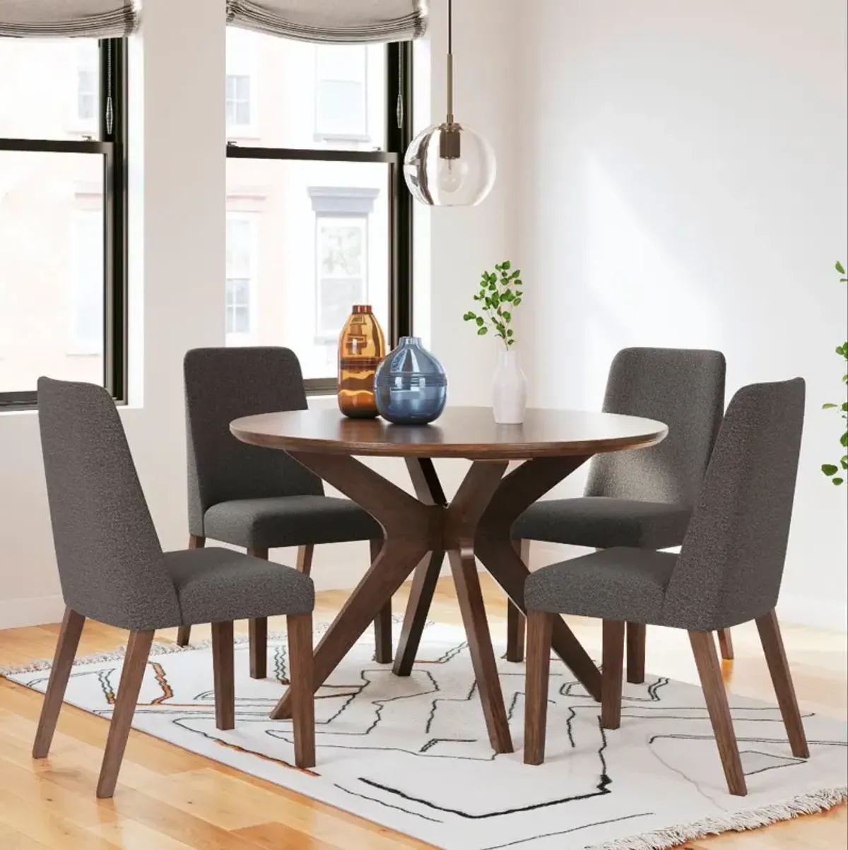 Dark Gray Lyncott Dining Set