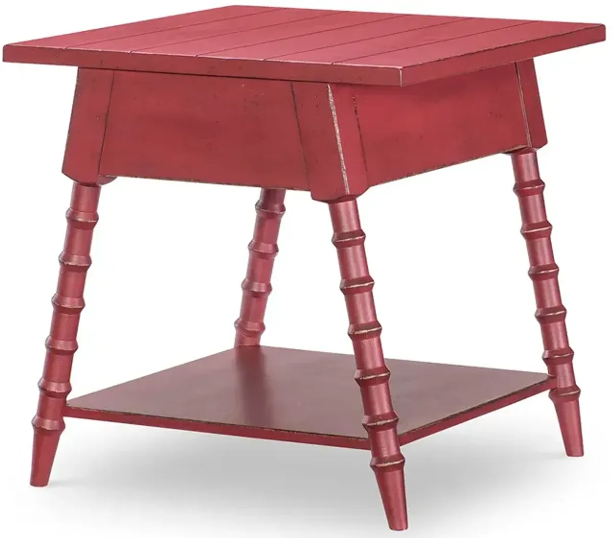 Red Vintage Market Bobbin End Table