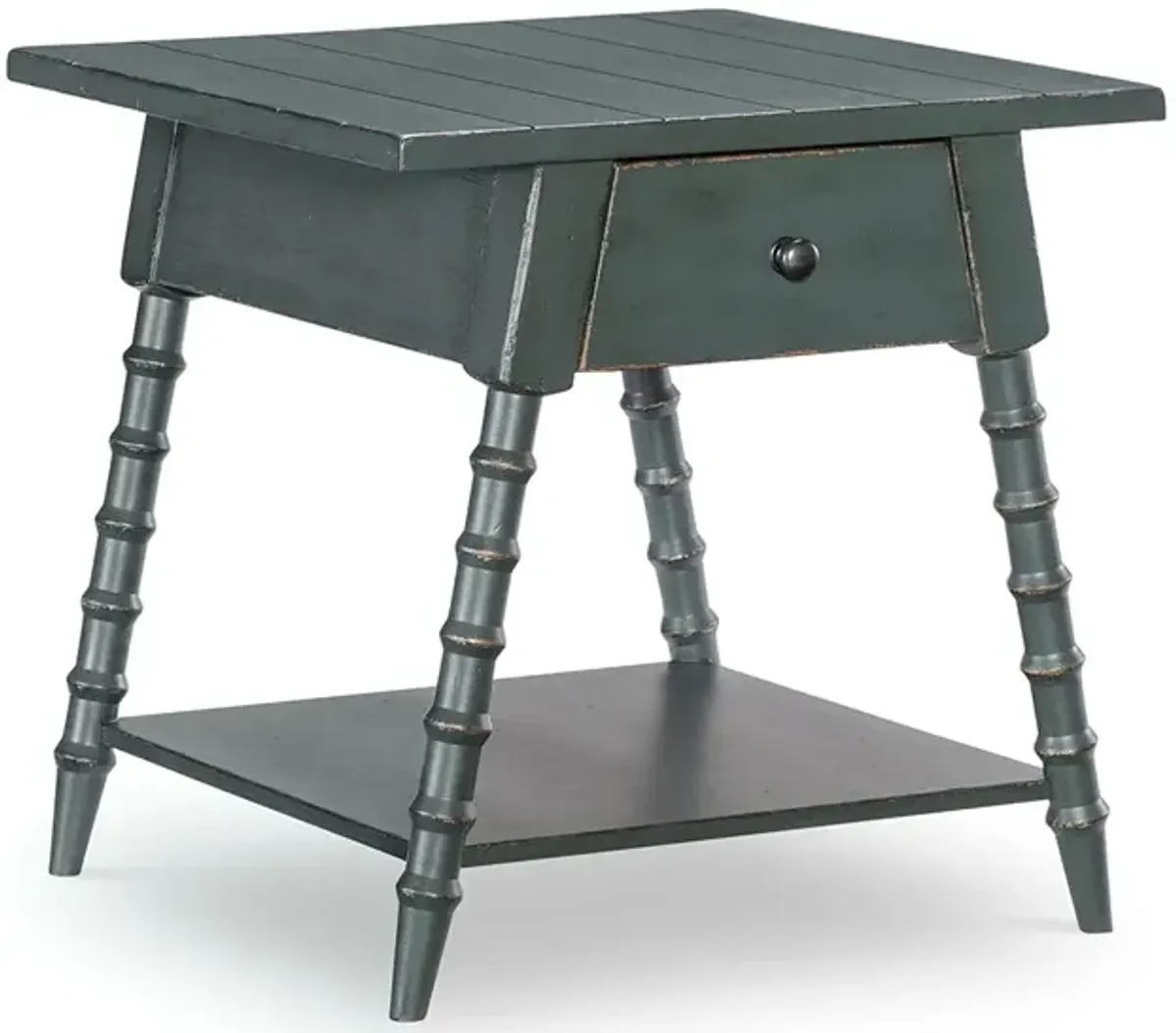 Green Vintage Market Bobbin End Table