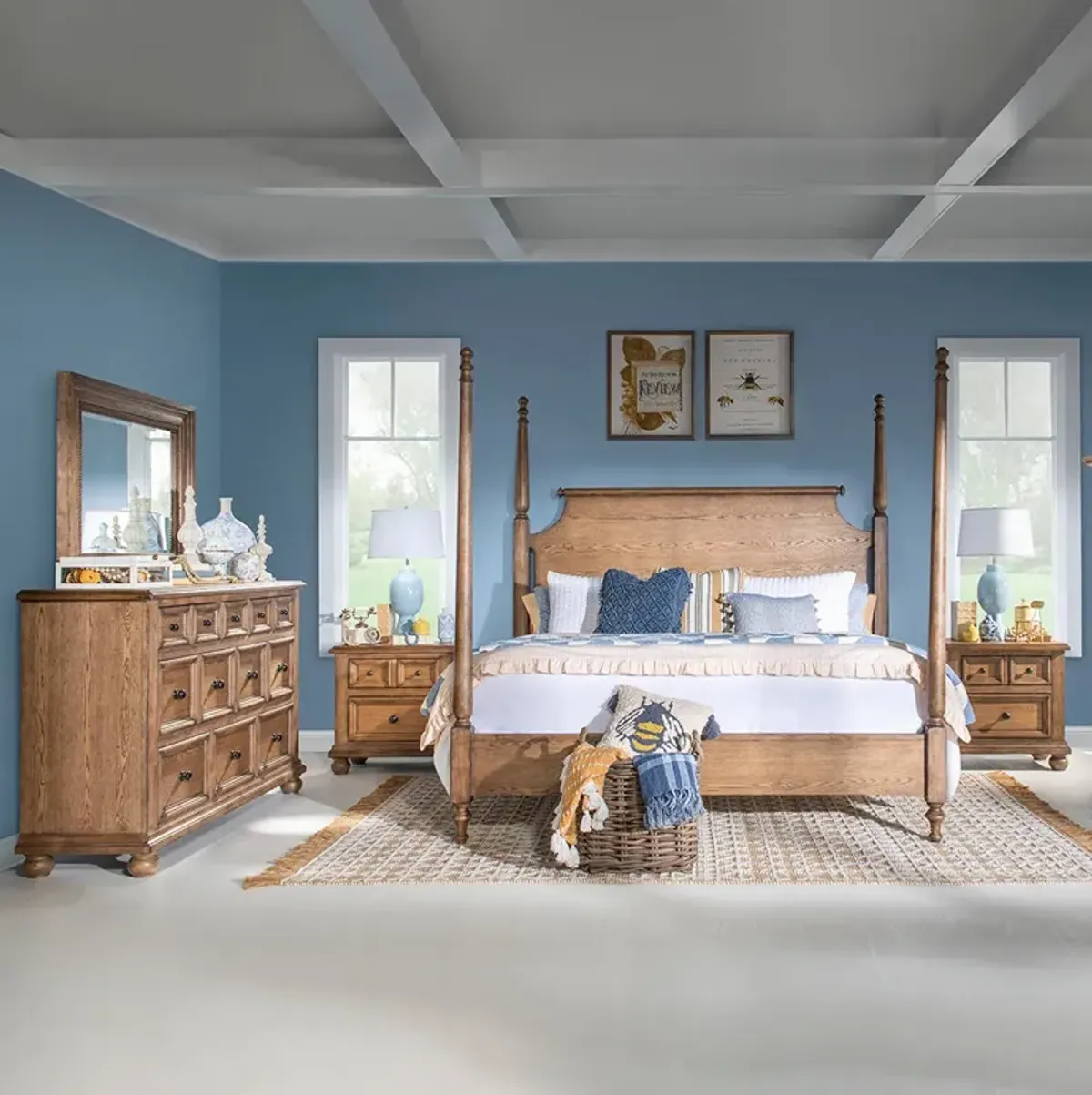 Queen Bedroom Vintage Market Poster Bedroom Group
