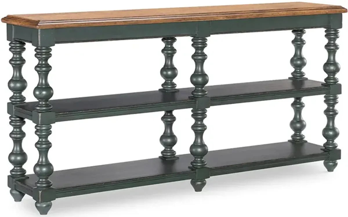 Green Vintage Market Bobbin Console Table